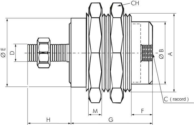 schema tehnica cilindru pneumatic filetat HA