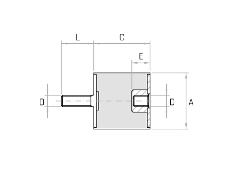 Amortizor cilindric cu filet M/F ACMF