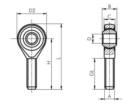 Articulatie sferica tip nuca cu filet ex
