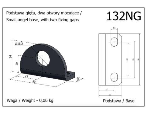 Baza clema RAIS 132NG pentru clemele RAI