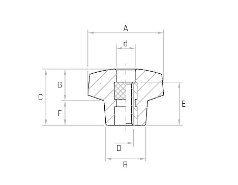 Buton rozeta cu 6 lobi VB/FP1 plin