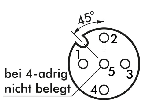 Cablu conexiune presostat M12 cu 4 fire 