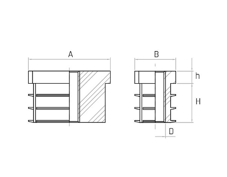 Capac de protectie rectangular filetat c