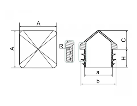 Capac teava patrata PIRAMIDA ZKK