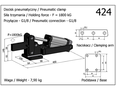 Clema de fixare pneumatica puternica cu 