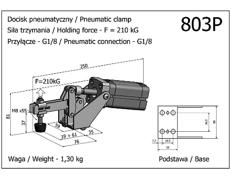 Clema de fixare pneumatica verticala cu 