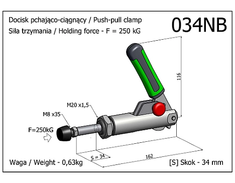 Clema de fixare tip impingere-tragere cu