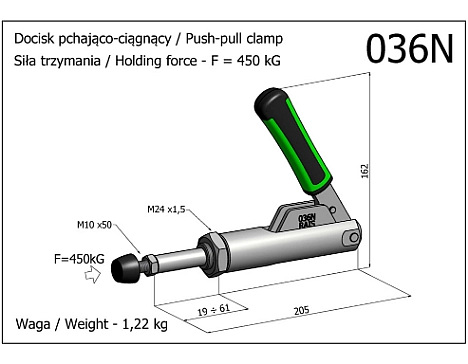 Clema de fixare tip impingere-tragere fa