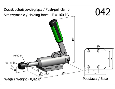 Clema de fixare tip impingere-tragere cu