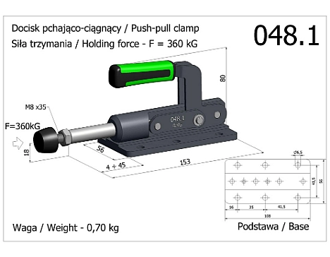 Clema de fixare tip impingere-tragere cu