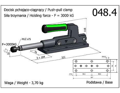 Clema de fixare tip impingere-tragere cu