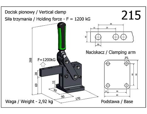 Clema de fixare verticala intarita cu ba