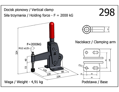 Clema de fixare verticala intarita 298