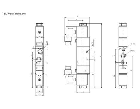 Electrovalva pneumatica 5/2 cai - RV52