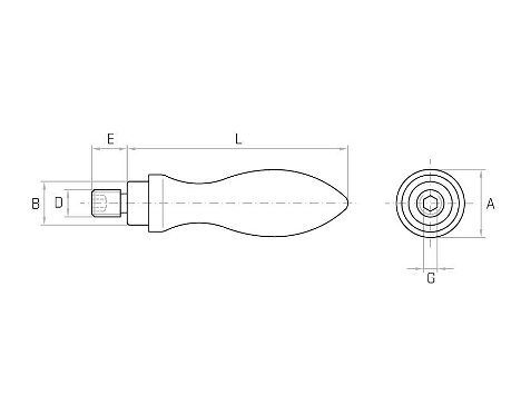 Maner rotativ din aluminiu tip ogival AI