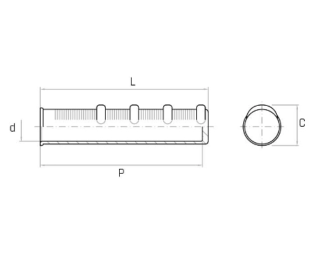 Manson din pvc cu striatii PVZ 27x116