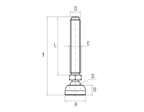 Picior reglabil cu articulatie PRST/25
