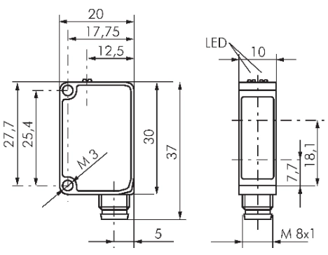 Senzor fotoelectric cu reflexie difuza S