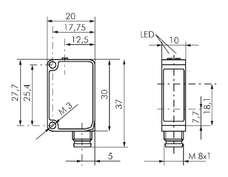 Senzor fotoelectric retroreflector SON R